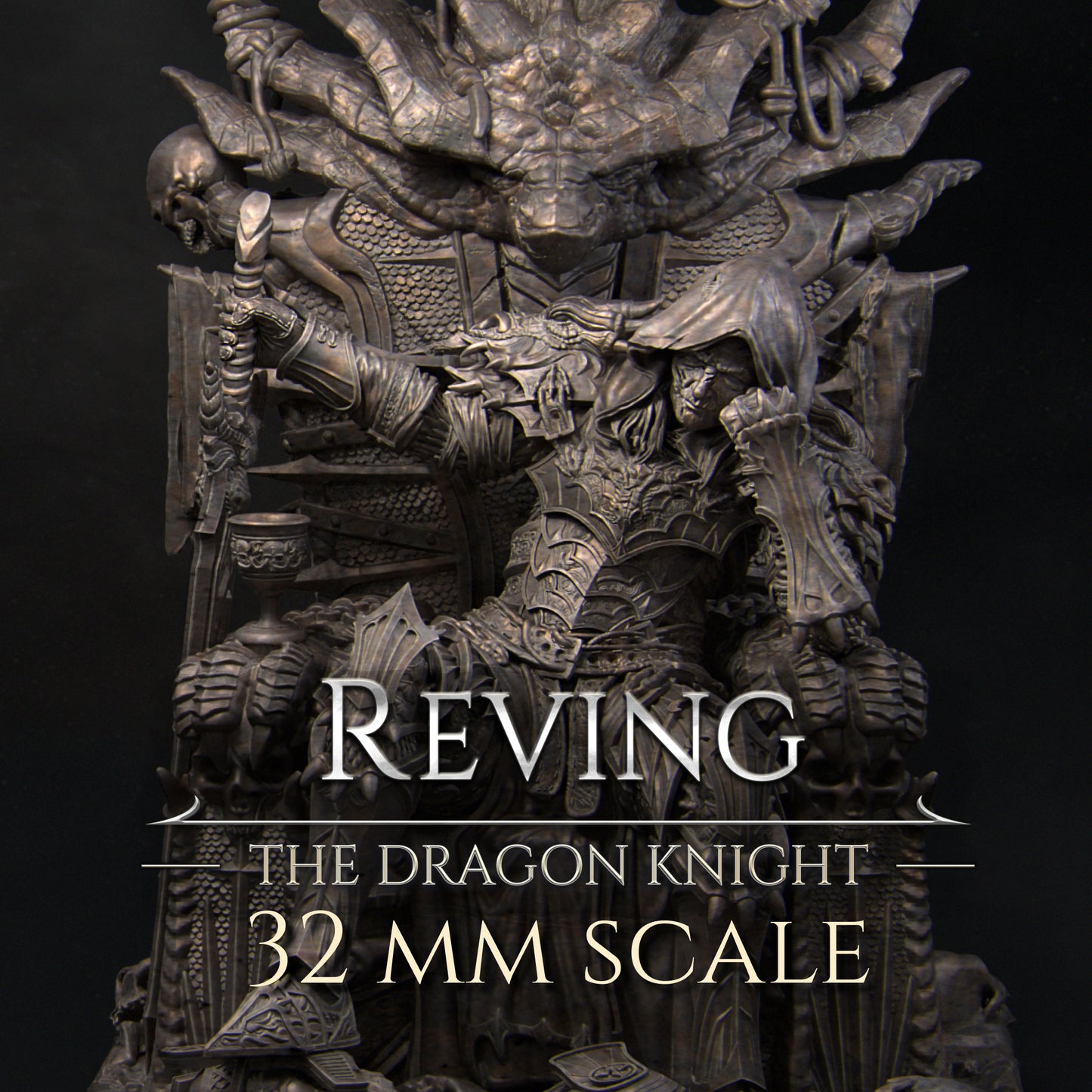 Reving, the Dragon Knight (base 1) | 3D Printed Diorama Set | Art Piece | Nerikson | Nerdy Creations