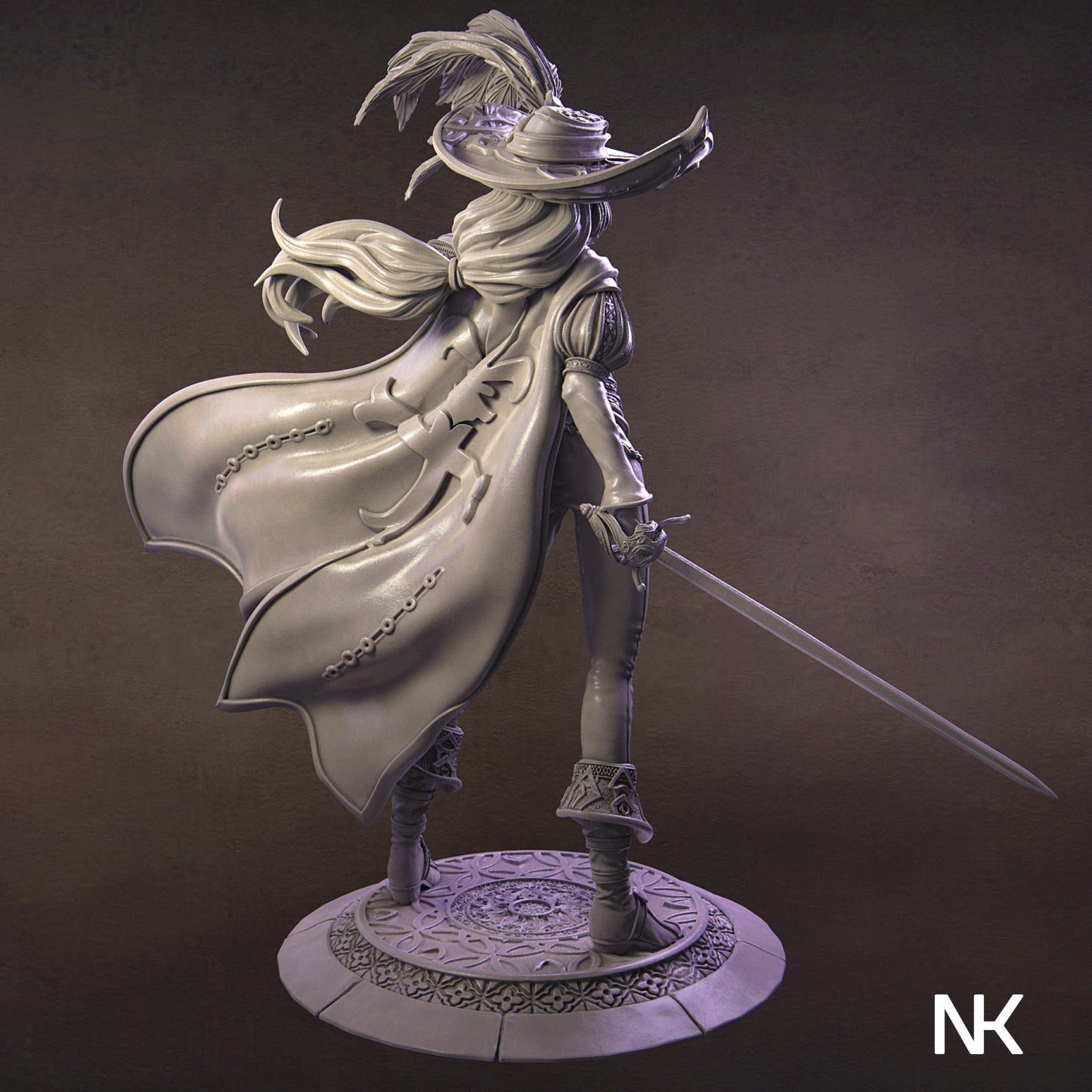 Elle the Musketeer | 32mm–140mm | 3D Printed Figure | Art Piece | Nerikson | Nerdy Creations