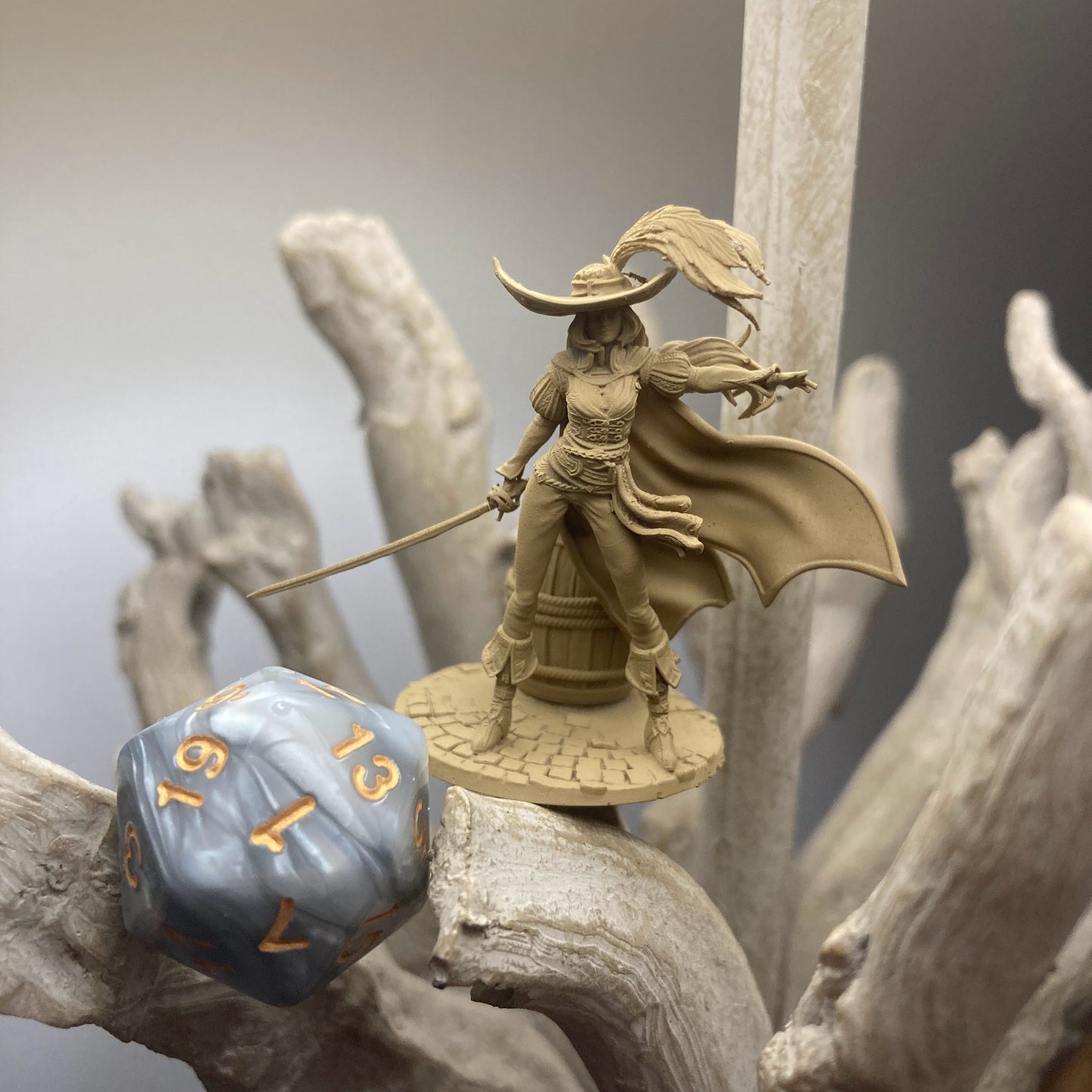 Elle the Musketeer | 32mm–140mm | 3D Printed Figure | Art Piece | Nerikson | Nerdy Creations