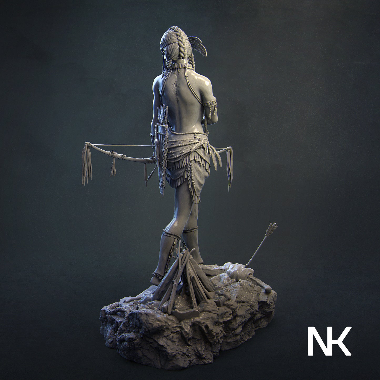 Kora, the Tribal Warrior | 32mm–140mm | 3D Printed Figure | Art Piece | Nerikson | Nerdy Creations