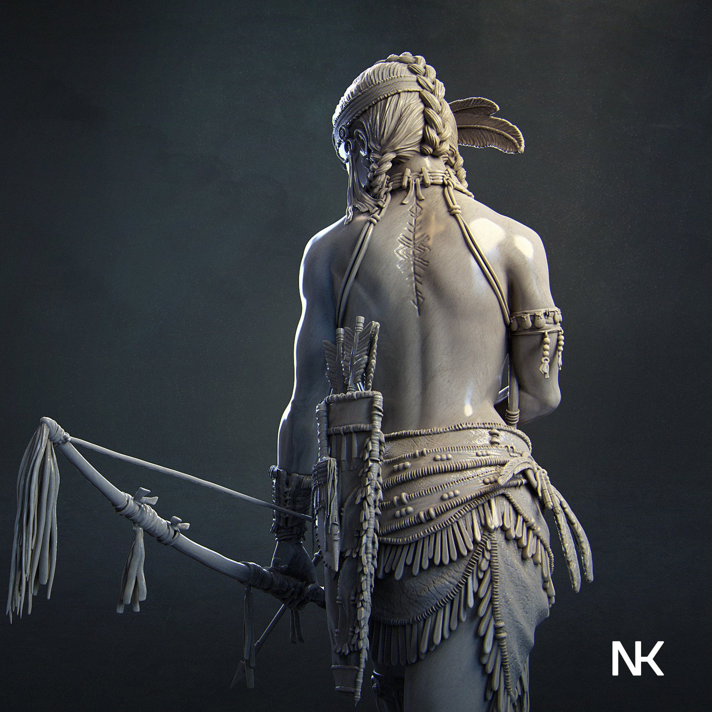 Kora, the Tribal Warrior | 32mm–140mm | 3D Printed Figure | Art Piece | Nerikson | Nerdy Creations