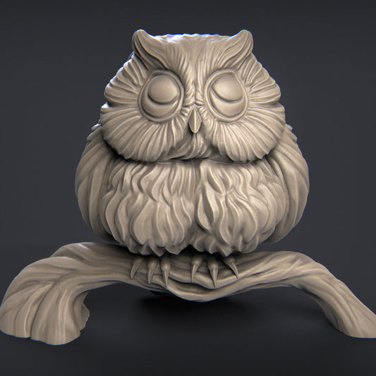 Bubu the Owl | 32mm & 75mm | 3D Printed Figure | Art Piece | Nerikson | Nerdy Creations