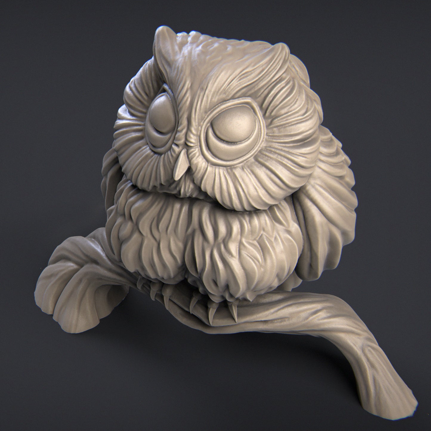 Bubu the Owl | 32mm & 75mm | 3D Printed Figure | Art Piece | Nerikson | Nerdy Creations