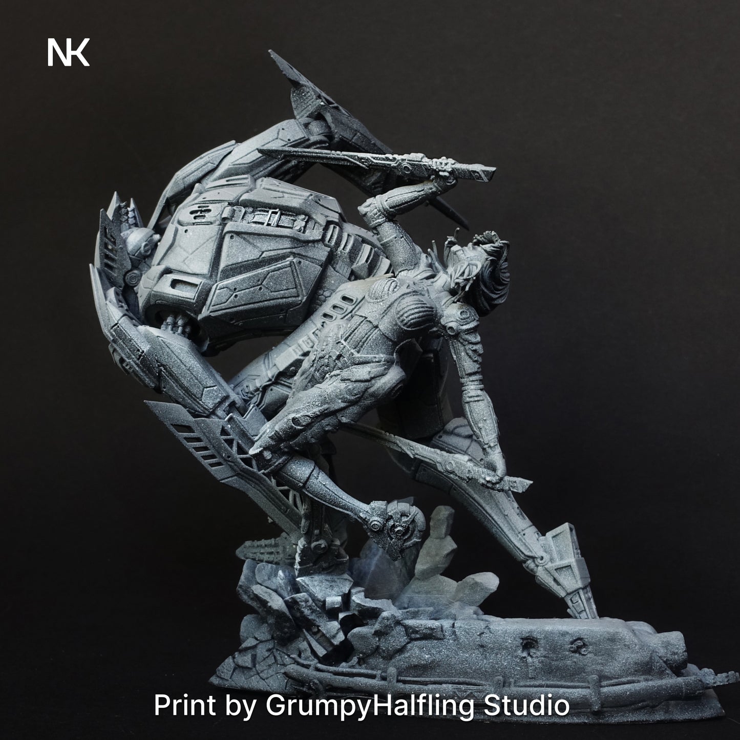 B.A.U.R.G. vs Eve | 32mm–140mm | 3D Printed Diorama Set | Art Piece | Nerikson | Nerdy Creations
