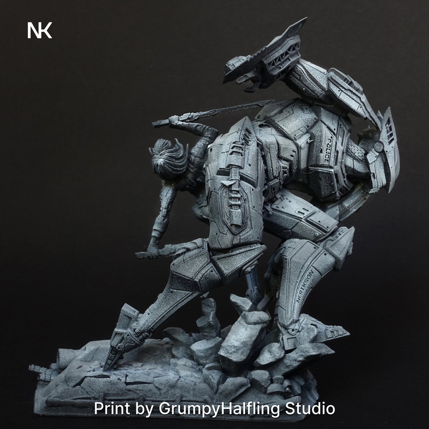B.A.U.R.G. vs Eve | 32mm–140mm | 3D Printed Diorama Set | Art Piece | Nerikson | Nerdy Creations