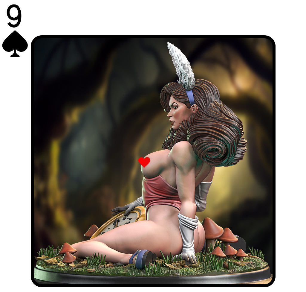 Alice in Creepyland — White Rabbit Pinup | 3D Printed Figure | Art Piece | Siryll | Nerdy Creations