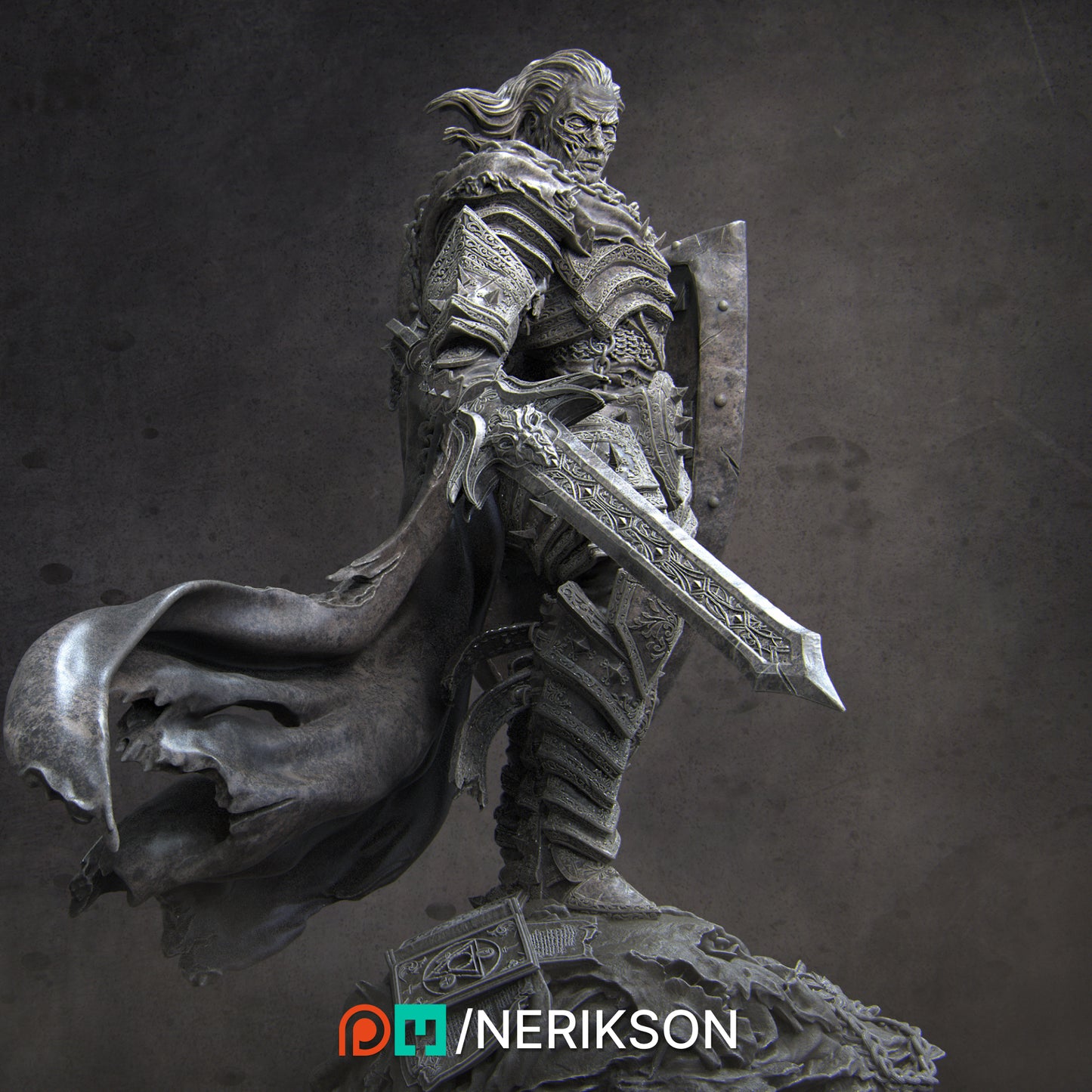Vaeter the Branded Knight | 32mm–140mm | 3D Printed Figure | Art Piece | Nerikson | Nerdy Creations