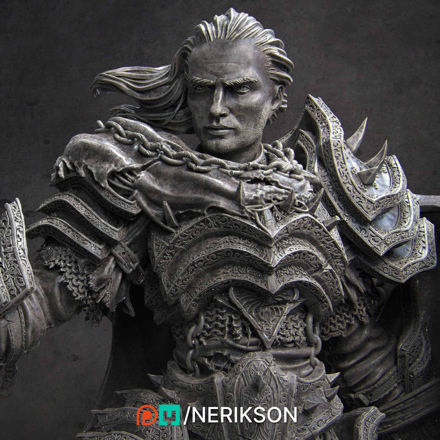 Vaeter the Branded Knight | 32mm–140mm | 3D Printed Figure | Art Piece | Nerikson | Nerdy Creations