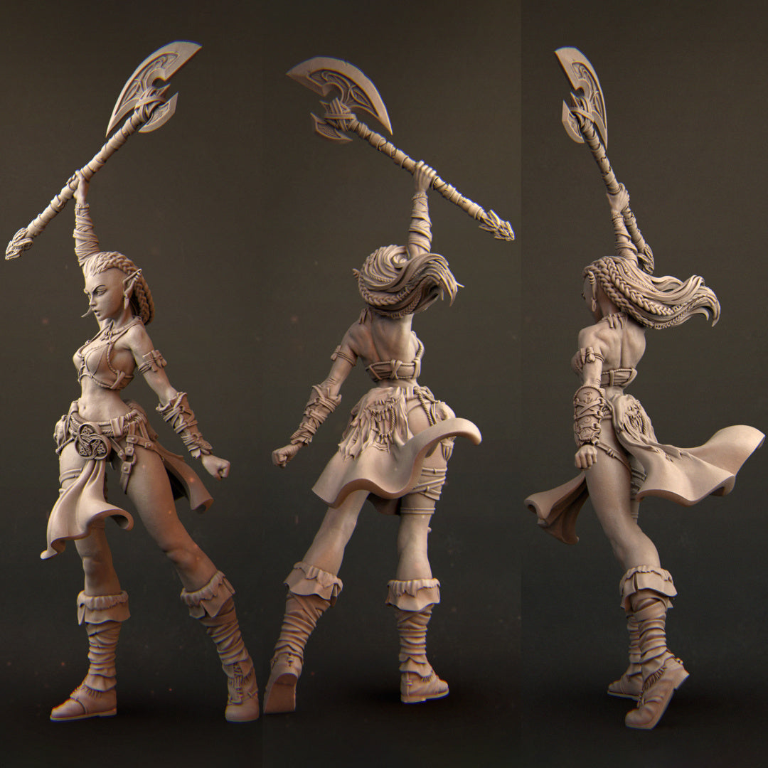 Sia the Barbarian | 32mm–140mm | 3D Printed Figure | Art Piece | Nerikson | Nerdy Creations