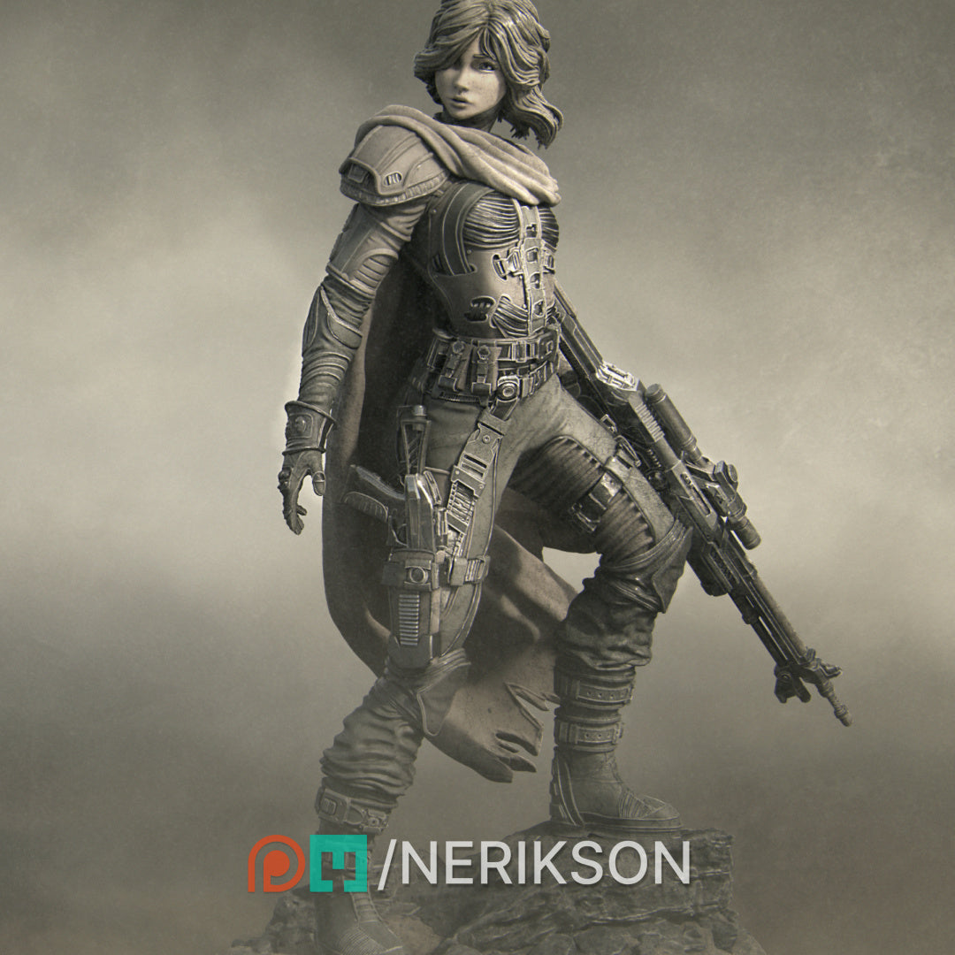 Alyara the Traveler (fka Space Engineer) | 75mm & 140mm | 3D Printed Figure | Art Piece | Nerikson | Nerdy Creations