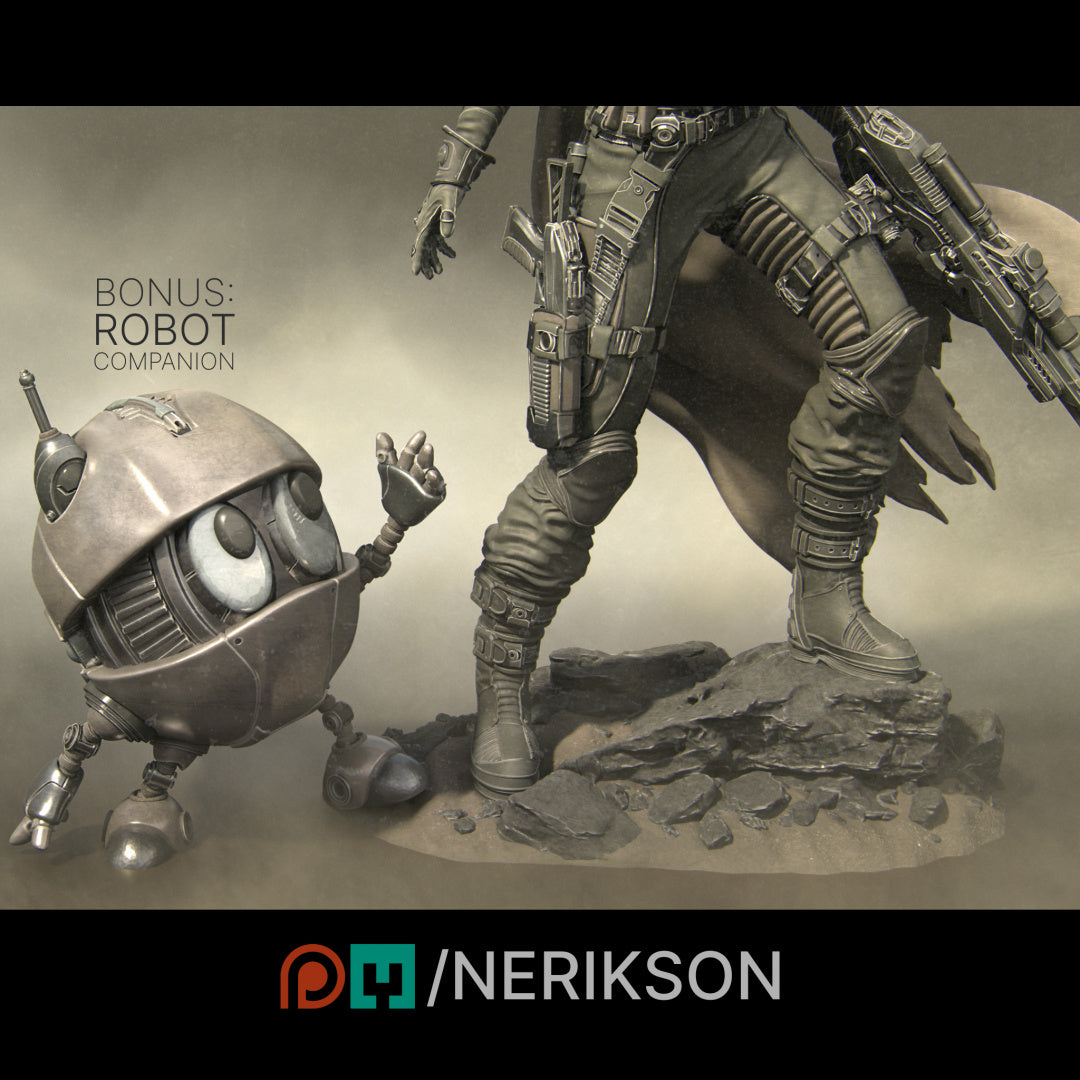 Alyara the Traveler (fka Space Engineer) | 75mm & 140mm | 3D Printed Figure | Art Piece | Nerikson | Nerdy Creations