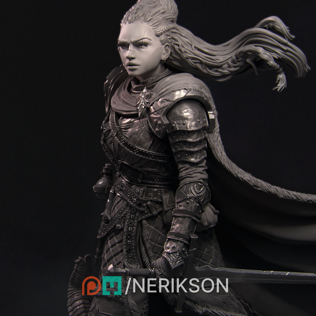 Kalia, the Monster Hunter | 32mm–140mm | 3D Printed Figure | Art Piece | Nerikson | Nerdy Creations