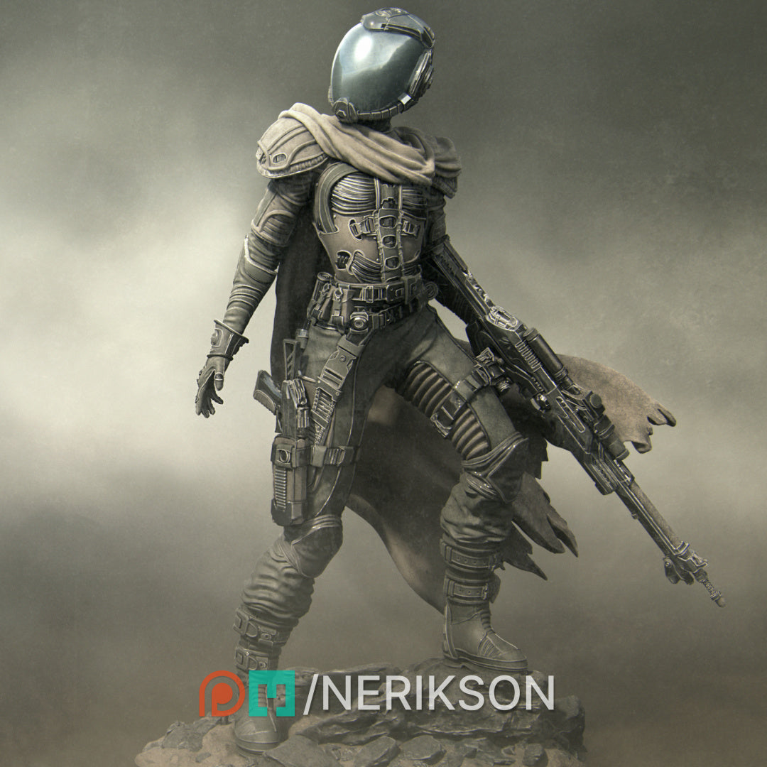 Alyara the Traveler (fka Space Engineer) | 75mm & 140mm | 3D Printed Figure | Art Piece | Nerikson | Nerdy Creations