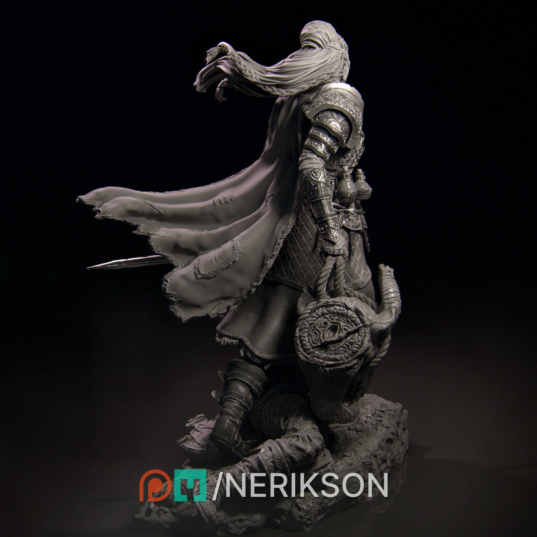 Kalia, the Monster Hunter | 32mm–140mm | 3D Printed Figure | Art Piece | Nerikson | Nerdy Creations