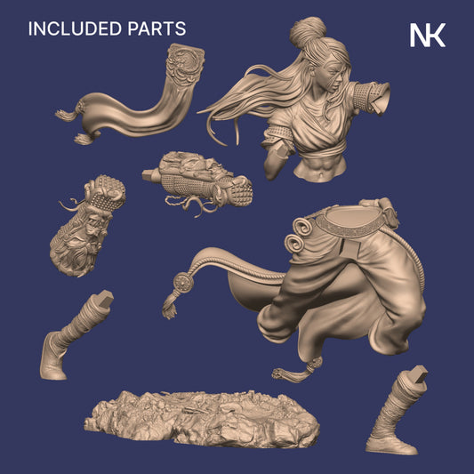 Kaida the Little Dragon | 32mm & 75mm | 3D Printed Figure | Art Piece | Nerikson | Nerdy Creations