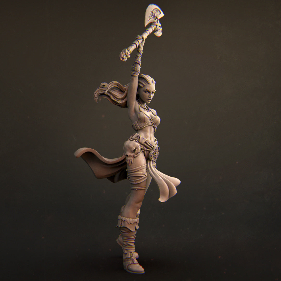 Sia the Barbarian | 32mm–140mm | 3D Printed Figure | Art Piece | Nerikson | Nerdy Creations